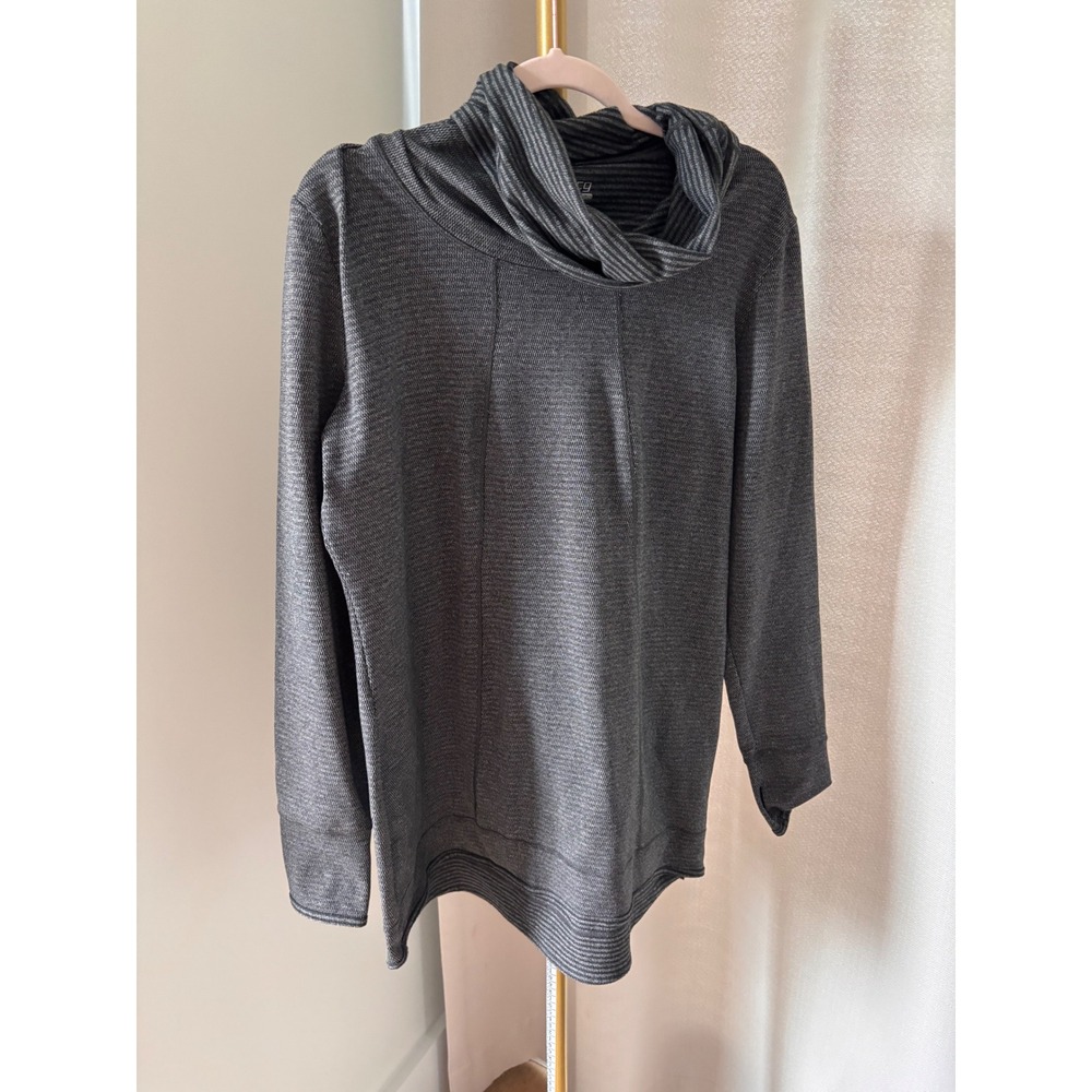 BCG Tru-Wick Womens XL Charcoal Gray Cowl Neck Long Sleeve Pullover Thumbholes